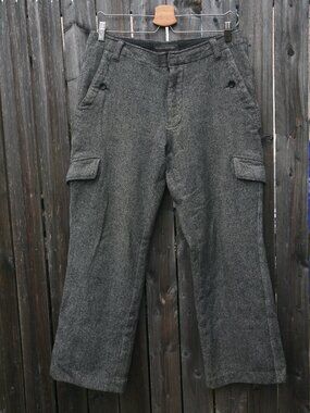 Size 32X29 - BANANA REPUBLIC Men's Gray Herringbone Wool Blend Cargo Pants